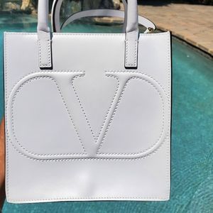 Valentino Garavani White VLogo Tote Crossbody